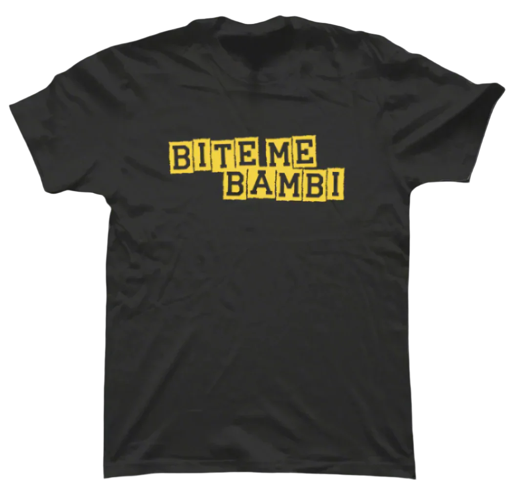 Bite Me Bambi Block T-Shirt - Black