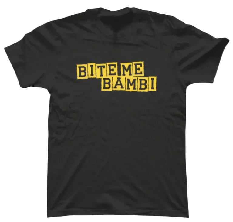 Bite Me Bambi Block T-Shirt - Black