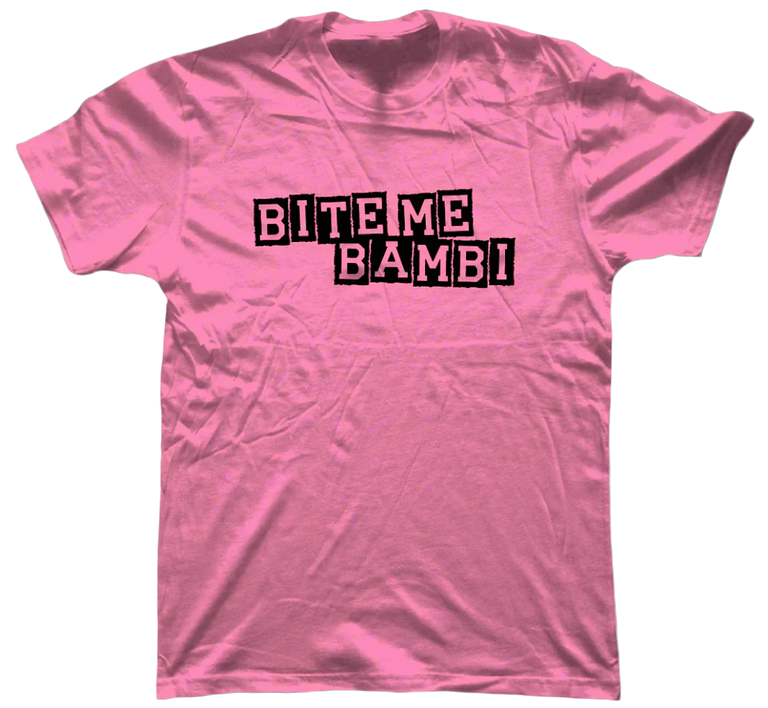 Bite Me Bambi Block T-Shirt - Pink