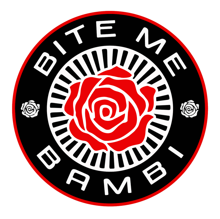 Bite Me Bambi - Rose Logo Sticker 4x4